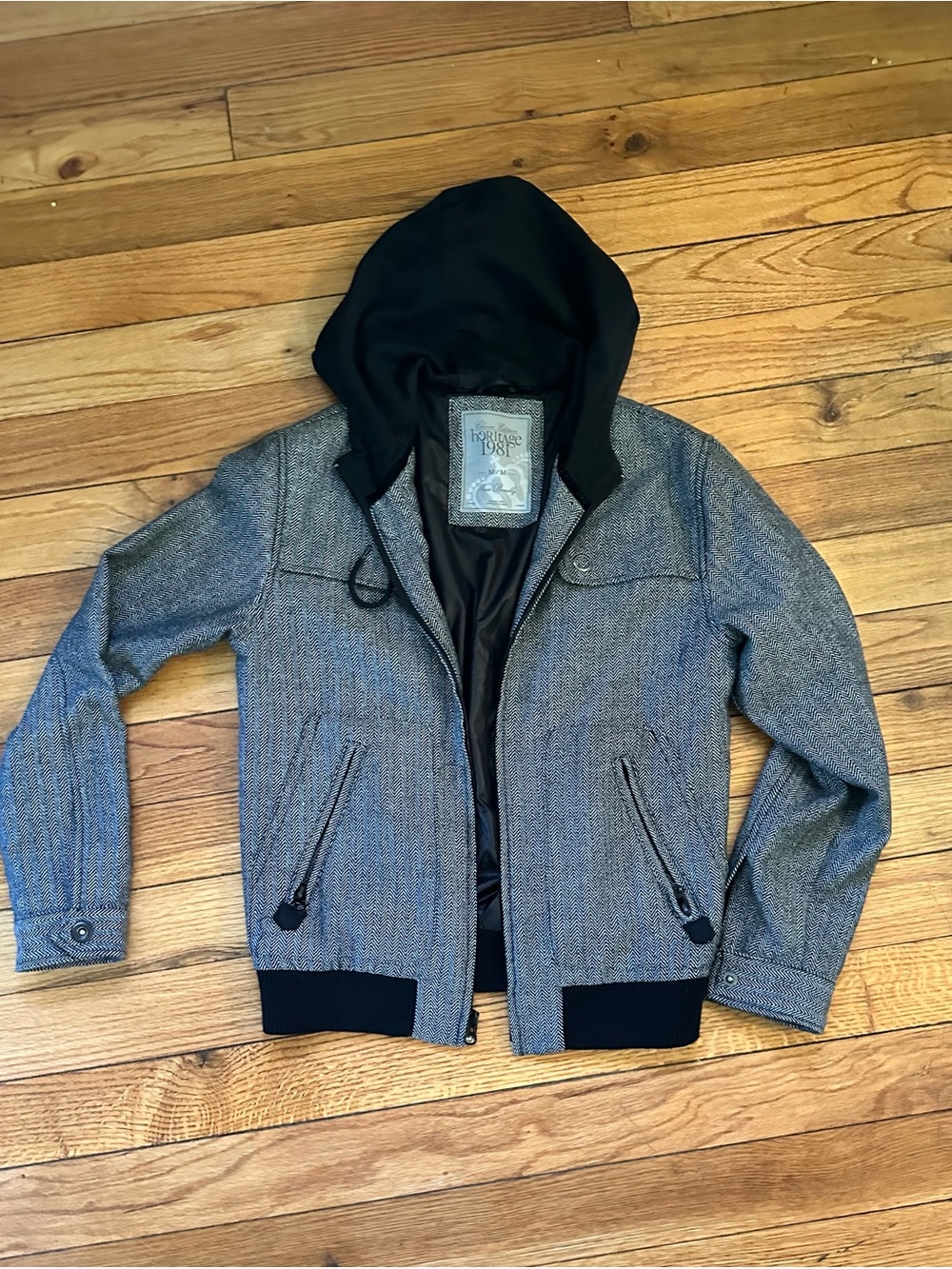 Heritage 1981 Women’s Grey Hooded Bomber Jacket